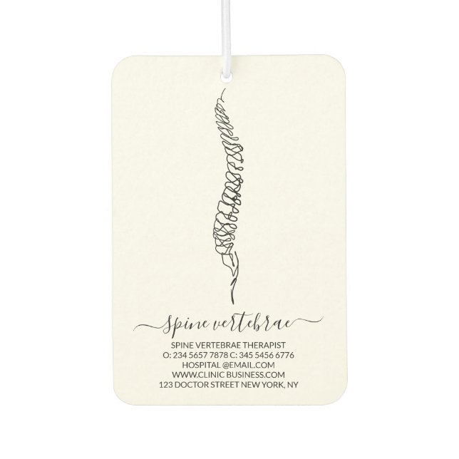 Désodorisant Pour Voiture Chiropractic Service Chiro Chiropractor  (Devant)