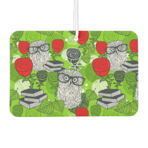 Désodorisant Pour Voiture Chouette en roses rouges