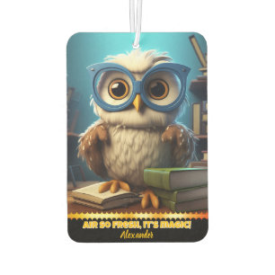 Désodorisant Pour Voiture Chouette lunette dans un coin bibliothèque cosy