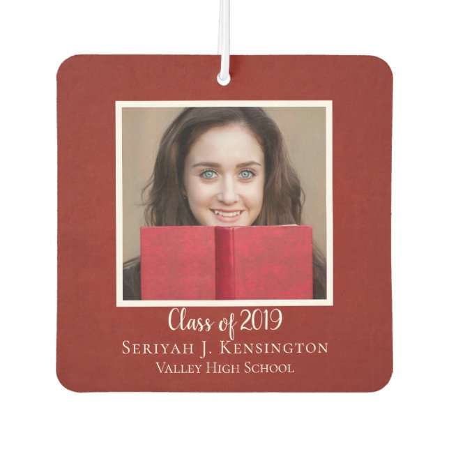 Désodorisant Pour Voiture Christian Bible Verse Rustic Red Graduation Photo (Devant)