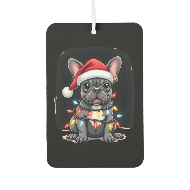 Désodorisant Pour Voiture Christmas Dog French Bulldog Xmas Frenchie Men Wom (Devant)
