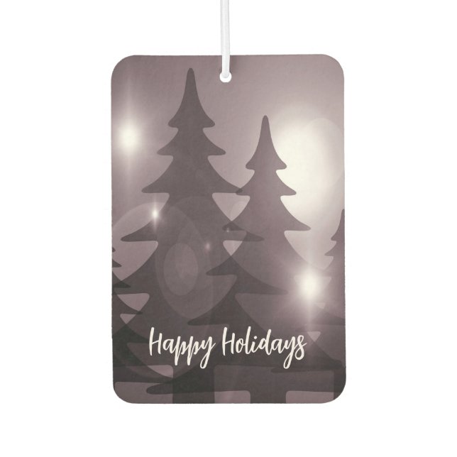 Désodorisant Pour Voiture Christmas Party Pink Trees Holiday Winter Elegant (Devant)