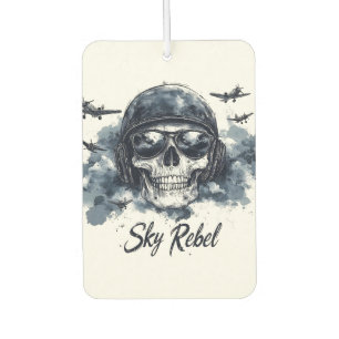 Désodorisant Pour Voiture Ciel Rebel avec casque pilote et lunettes de solei