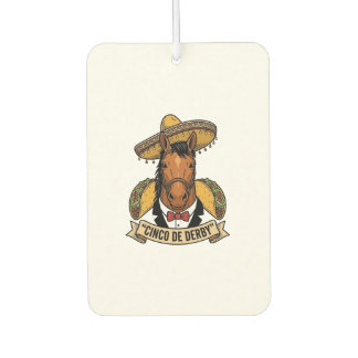 Désodorisant Pour Voiture Cinco de Derby Cheval Taco Sombrero Design Vintage