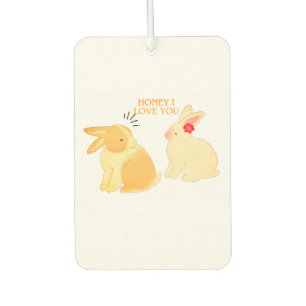 Désodorisant Pour Voiture Citation d'amour mignonne Bunny Couple - "Chéri, j