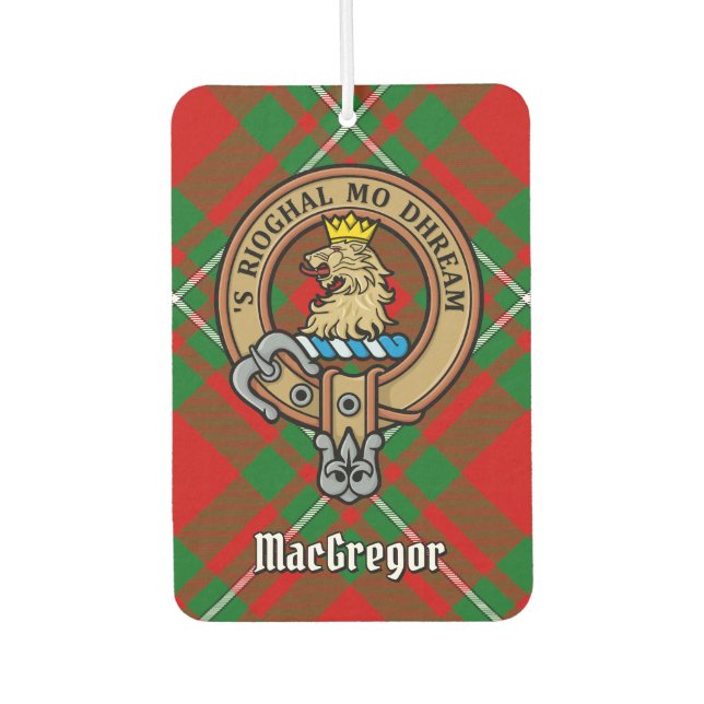 Désodorisant Pour Voiture Clan Gregor Crest sur Tartan Air Freshener (Devant)