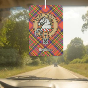 Désodorisant Pour Voiture Clan Hepburn Crest sur Tartan