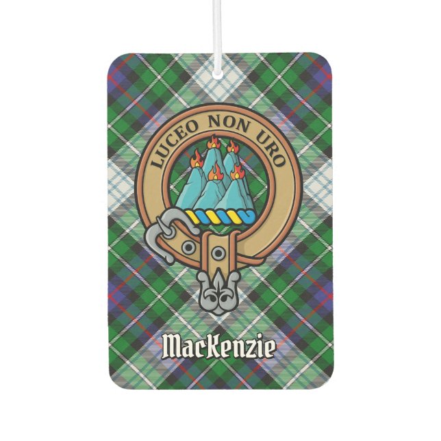 Désodorisant Pour Voiture Clan MacKenzie Crest sur Tartan de robe (Devant)