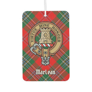 Désodorisant Pour Voiture Clan MacLean Crest sur Tartan