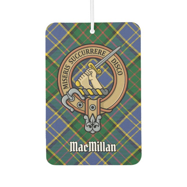 Désodorisant Pour Voiture Clan MacMillan Crest sur la chasse Tartan (Devant)