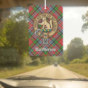 Désodorisant Pour Voiture Clan MacPherson Crest sur Tartan Air Freshener