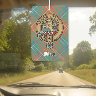 Désodorisant Pour Voiture Clan Wilson Crest au-dessus de Tartan antique