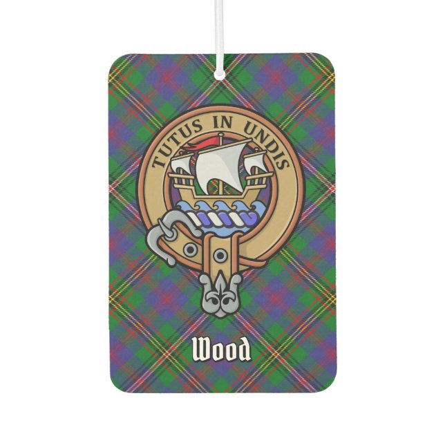 Désodorisant Pour Voiture Clan Wood Crest sur Tartan (Devant)