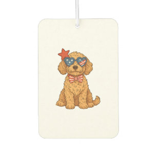 Désodorisant Pour Voiture Cliparts de Goldendoodle patriotique
