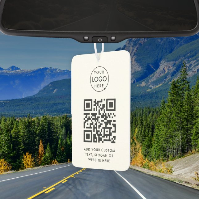 Désodorisant Pour Voiture Code QR | Business Logo Professionnel Simple Blanc (Créateur téléchargé)