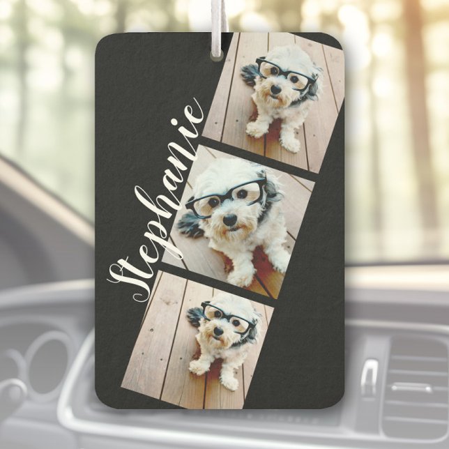 Désodorisant Pour Voiture Collage photo personnalisé - 3 photos bande film n (Custom Air Freshener with Photo Collage)
