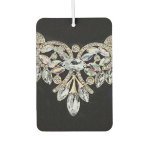 Désodorisant Pour Voiture Collier diamant noir argent élégant