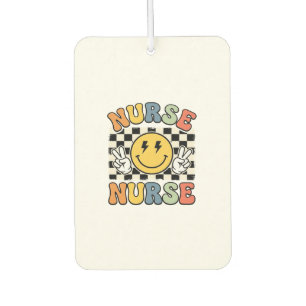 Désodorisant Pour Voiture Conception de chemise à carreaux smiley d'infirmiè