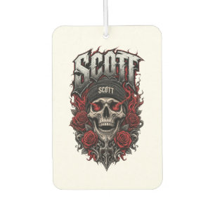 Désodorisant Pour Voiture Conception de nom personnalisé Scott Gothic Skull