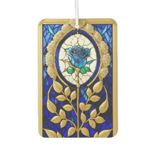 Désodorisant Pour Voiture Conception de Rose Bleue en Verre Coloré