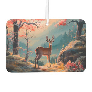 Désodorisant Pour Voiture Conception de scène forestière enchantée de cerfs