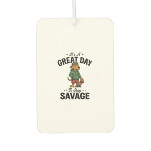 Désodorisant Pour Voiture Conception de T-Shirt avec Gravure Vintage Savage