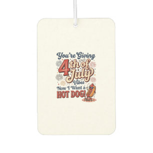 Désodorisant Pour Voiture Conception de T-shirt vintage hot dog drôle du 4 j