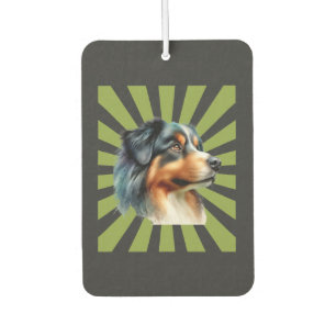 Désodorisant Pour Voiture Conception graphique rétro Border Collie Sunburst