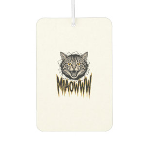 Désodorisant Pour Voiture Conception vectorielle de chat en colère gravée vi