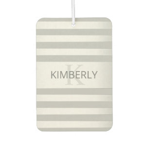 Désodorisant Pour Voiture Contemporain Faux Silver Ombre Stripes & Grey