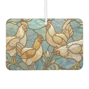 Désodorisant Pour Voiture Coqs en Verre Cathédrale Élégant Fermette de Poule