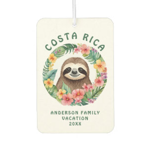 Désodorisant Pour Voiture Costa Rica Floral Sloth Air Freshener