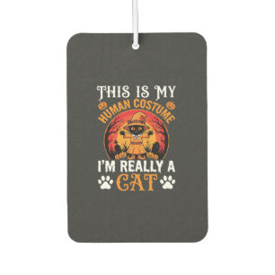 Désodorisant Pour Voiture Costume Humain Chat Halloween Graphique Vintage