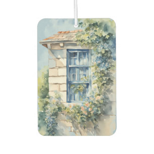 Désodorisant Pour Voiture Cottage aux vignes avec mur en pierre et fenêtre b