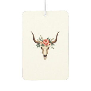 Désodorisant Pour Voiture Crâne de taureau floral vintage Bohème occidental