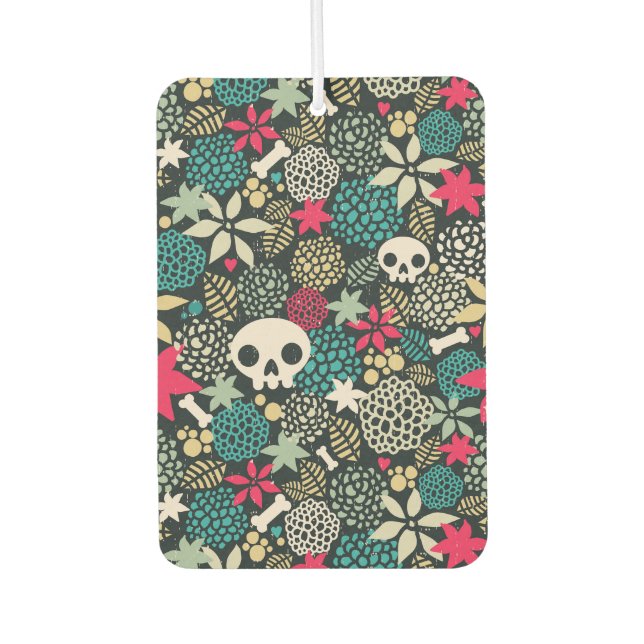Désodorisant Pour Voiture Crâne en fleurs (Devant)