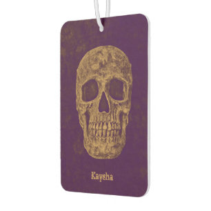 Désodorisant Pour Voiture Crânes gothiques Grunge Gold Purple Cool