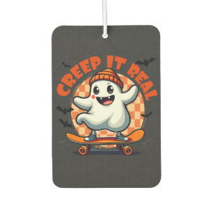 Désodorisant Pour Voiture Creep it real Éffrayant Halloween Ghost Skate Boar