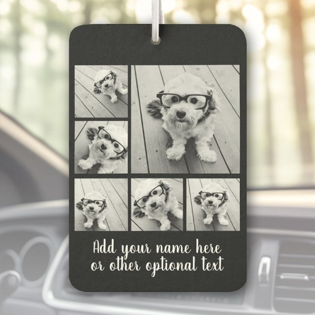 Désodorisant Pour Voiture Créer un collage photo personnalisé avec 6 photos  (Custom Air Freshener with Photo Collage)