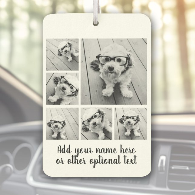 Désodorisant Pour Voiture Créer un collage photo personnalisé avec 6 photos (Custom Air Freshener with Photo Collage)