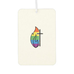 Désodorisant Pour Voiture Croix de Flamme Arc-en-ciel Vintage Christian Vect