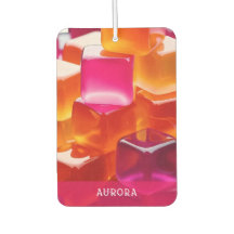Cubes de gelée orange rose vif personnalisés