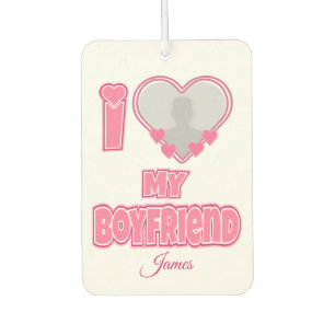 Désodorisant Pour Voiture Custom I Love My Boyfriend - Ajouter photo et nom