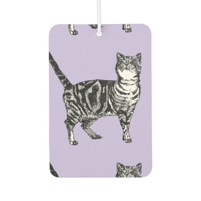 Désodorisant Pour Voiture Cute Black Blanc Tabby Chat Voiture Air Freshener (Devant)