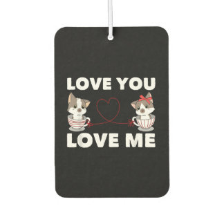 Désodorisant Pour Voiture Cute Coeur Chat Amour Romantique Couple Kitten Cad