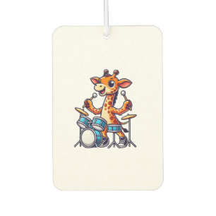 Désodorisant Pour Voiture Cute Giraffe Jouer Drums Giraffes Drummer Musique