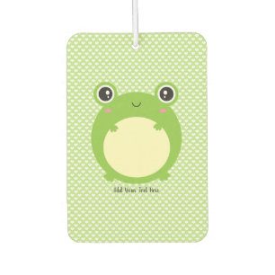 Désodorisant Pour Voiture Cute Kawaii Frog avec texte personnalisé