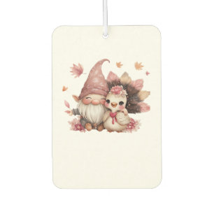Désodorisant Pour Voiture Cute Thanksgiving Gnome avec illustration de dinde