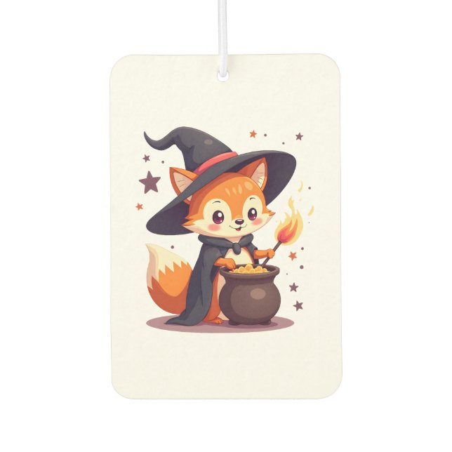 Désodorisant Pour Voiture Cute Witch Fox � Magical Halloween Animal Tee (Devant)