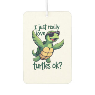 Désodorisant Pour Voiture Dabbing Sea Turtle J'Aime Vraiment Les Tortues Ok_